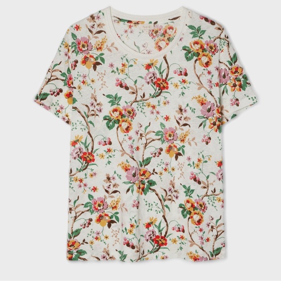 Pablo Paris Teony Floral Cotton Linen Short Sleeve Tee - 3 - L - Picture 16 of 16